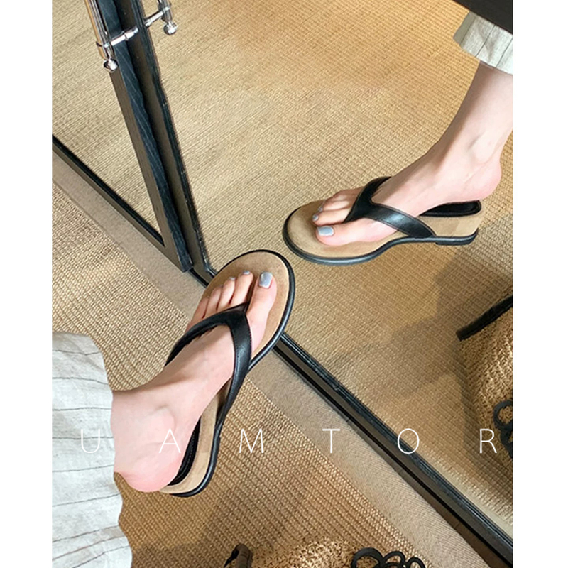 French Uamtor Flip-Flops with a Stepping-On-Clouds Feel for Women, 2026 Summer Beach Vacation Style Thong Wedge Sandals French Uamtor Flip-Flops with a Stepping-On-Clouds Feel for Women, 2026 Summer Beach Vacation Style Thong Wedge Sandals
