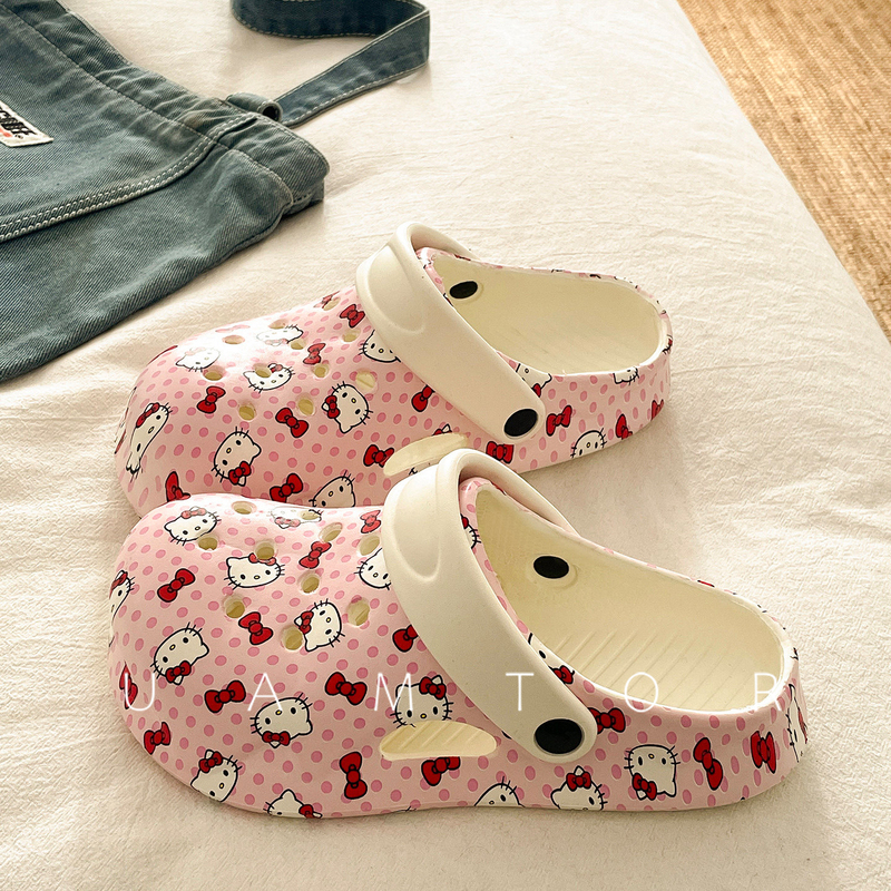 French Uamtor Non-Slip, Odor-Resistant, Cute Home Clogs for Women, 2026 Summer Thick-Soled Kt Cat Closed-Toe Sandals