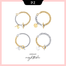 The Chic Jewellery Half Series Titanium Steel Couples Bracelet for men and women New Years Eve Gift mix with original design individuality hand decoration