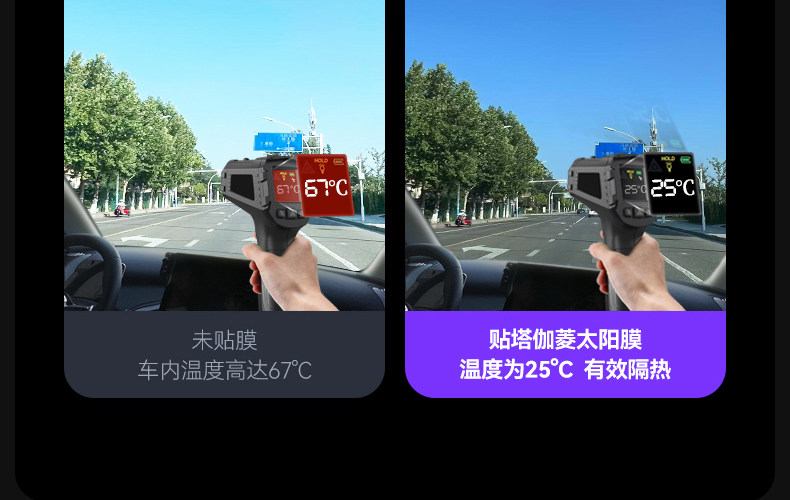 Imperial Insulation Purple Film Car Window Tint Sunscreen Heat Insulation Solar Film Front Windshield Anti-Explosion Privacy Full Car Film