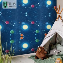 Waterproof Ocean Starry Sky Wallpaper Cartoon Bedroom Childrens Room Wallpaper Self-Adhesive Boy Student Dormitory Sticky Notes
