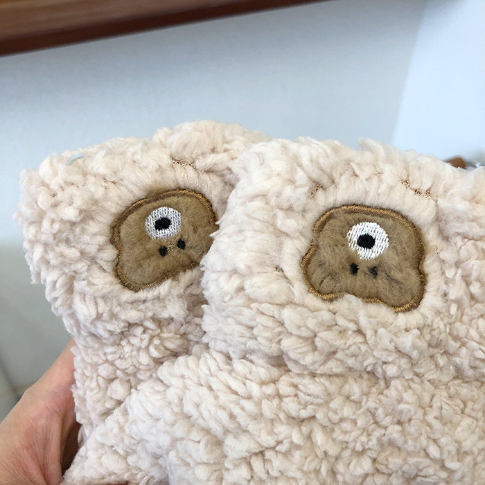 Plush Cute Little Bear Warm for Women's Winter Outdoor Cold Protection Double Layer Thickened Gloves_voghion.com