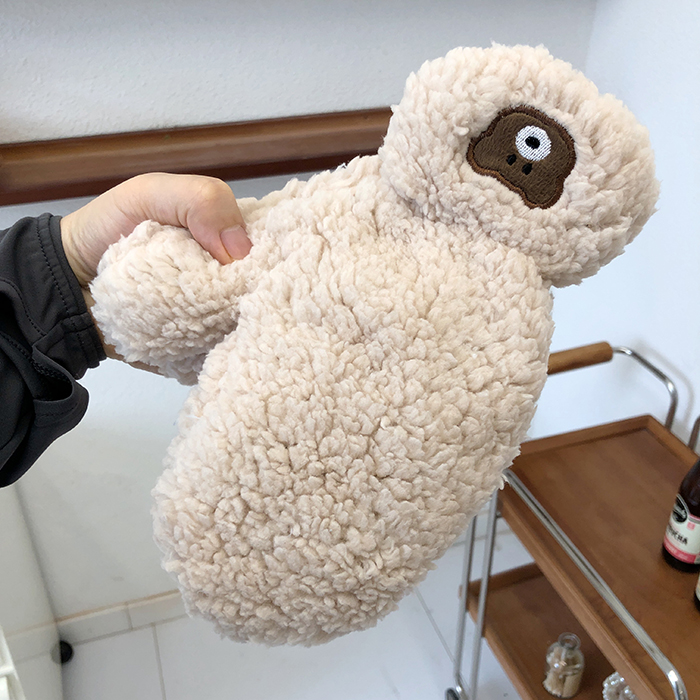 Plush Cute Little Bear Warm for Women's Winter Outdoor Cold Protection Double Layer Thickened Gloves_voghion.com