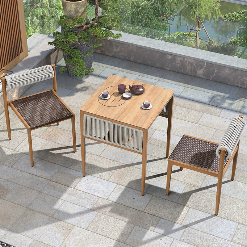 Purple leaf balcony table and chair modern minimal casual chair three piece small family type mini you can take tea table and chair combination