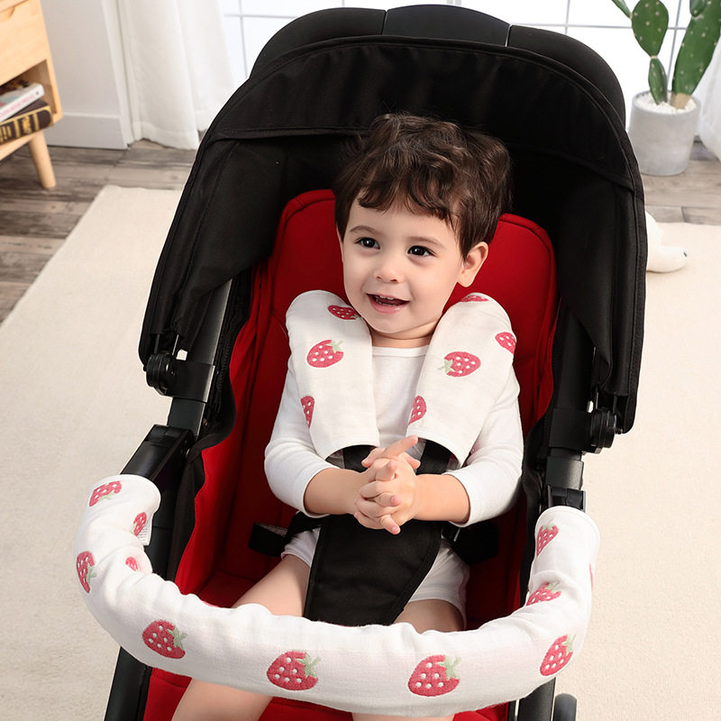 Newborn baby pure cotton six-layer gauze saliva towel three-piece set baby stroller saliva towel children's handkerchief small towel