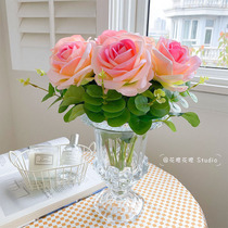 Simulation Rose Drawing Room Decoration Floral Swing Piece Table Flower Furnishing Fake Fancy bouquet to hold a flower photo prop