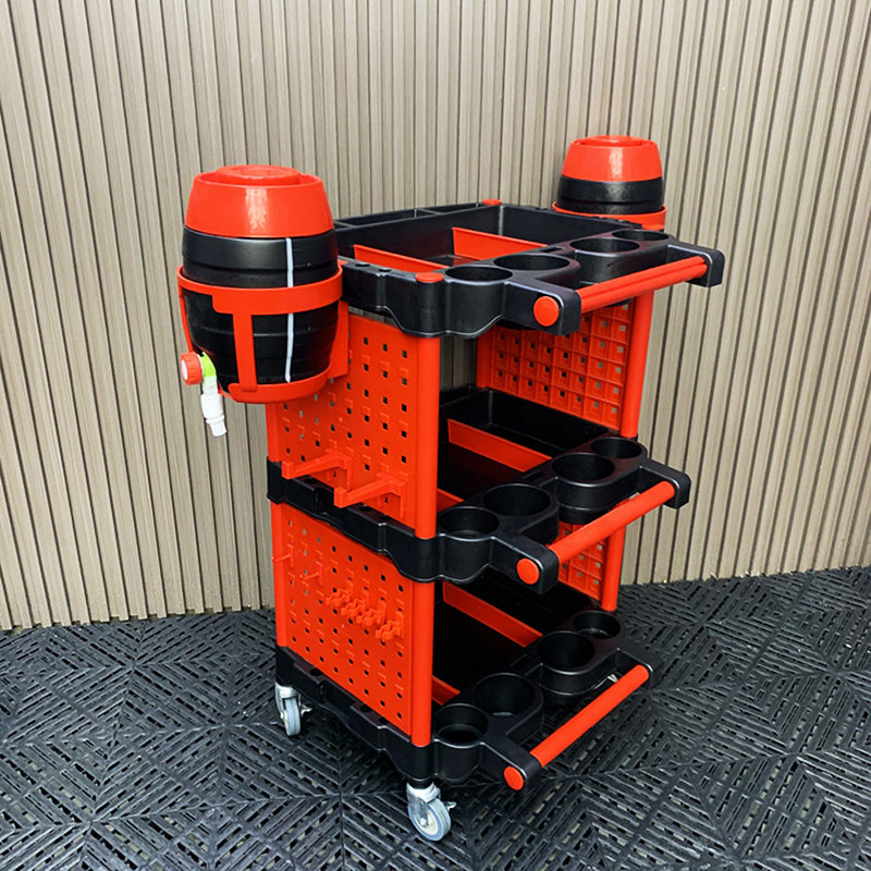 Car Beauty Tools Equipment Car Wash Shop Steam Repair Small Cart Multifunction Triple Trolley Containing Tool Car