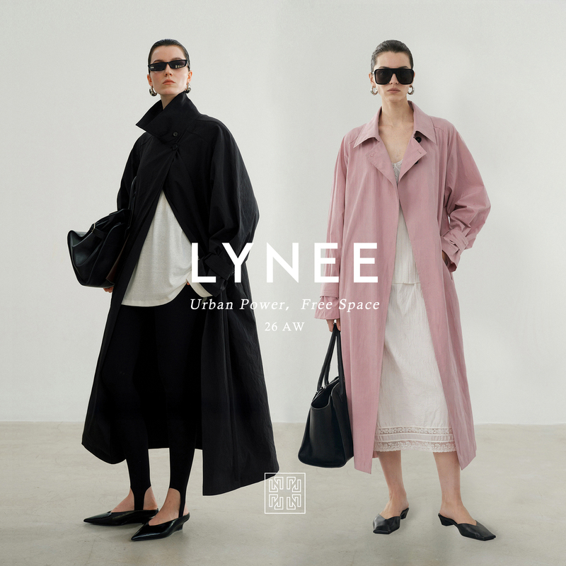 Lynee【Urban Holiday】Relaxed, Lightweight, Easy-Care Memory Trench Coat with Storage Bag, Autumn Pink Long Coat Lynee【Urban Holiday】Relaxed, Lightweight, Easy-Care Memory Trench Coat with Storage Bag, Autumn Pink Long Coat
