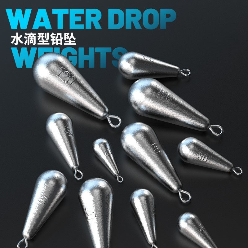 Water drop lead drop with ring anti-hanging bottom long cast through heart drop sea fishing sea rod sea pole explosion hook fish drop fishing water drop lead