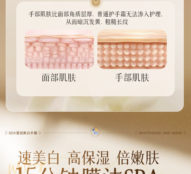 【中国直邮】  奢笛熊 手膜 嫩白保湿补水修复干裂粗糙淡化手纹滋润保湿手部美白手套 10片(5对)