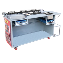 Teppanyaki commercial barbecue stall boiled skewers multi-grain pancake pan fried griddle cart snack cart multi-functional dining cart