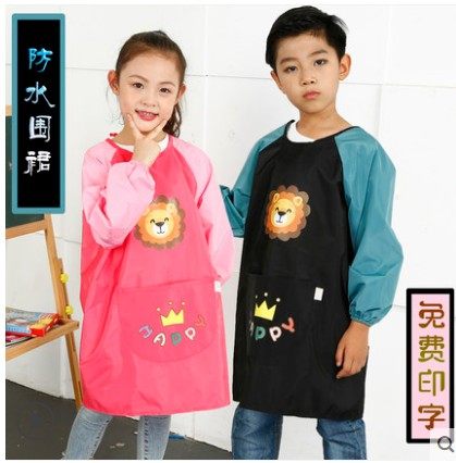 Children's enclosure Long sleeves Waterproof Apron Kindergarten Painting Clothes Baby Eating Counter-Dressing Fine Art With Custom Logo