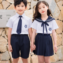 Kindergarten Landscaped College Wind Elementary School Uniforms Summer Graduation Performance Clothing 61 Children acting out of class clothes