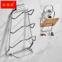 Kitchen shelve wall-mounted removable cover Divine Instrumental 304 Stainless Steel Free-punched lid shelf Cutting Board Containing Shelf