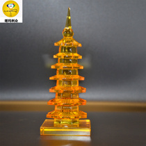 (Kanma) Synthetic crystal Wenchang Pagoda 7-story Wenchang Pagoda ornaments pendant for home indoor Buddhist altar worship