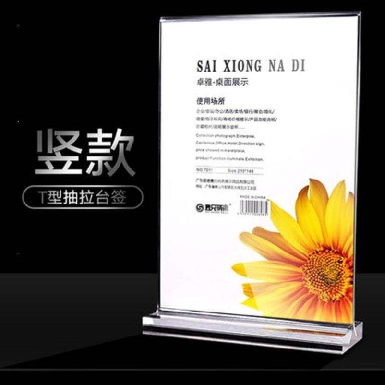  Standing card display cards Desktop a4 acrylic table Price list Dining Hall Horizontal Meeting Cards