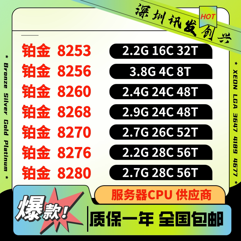 英特尔志强系列：8253、8270、8260、8268、8280与8276铂金的秘密-CPU-淘宝百科网