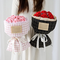 Small fragrance simulation knitting wool wire carnations bouquet diy packaging paper packaging packaging packaging packaging handmade birthday gift