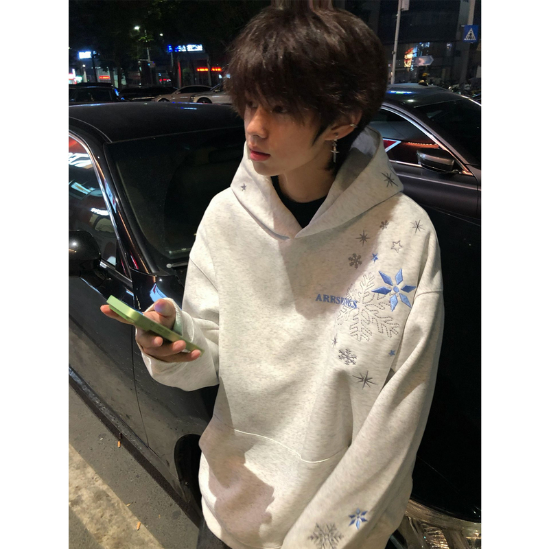 American Retro Snowflake Embroidery Heavyweight Hooded Sweatshirt for Men and Women, Autumn 2026 New Style, Loose and Versatile Hoodie Jacket American Retro Snowflake Embroidery Heavyweight Hooded Sweatshirt for Men and Women, Autumn 2026 New Style, Loose and Versatile Hoodie Jacket