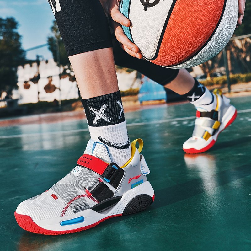 Li Ning children's shoes Wade the whole city 9v2 boys basketball shoes 2022 Spring-autumn-style CUHK Tong damping sneakers