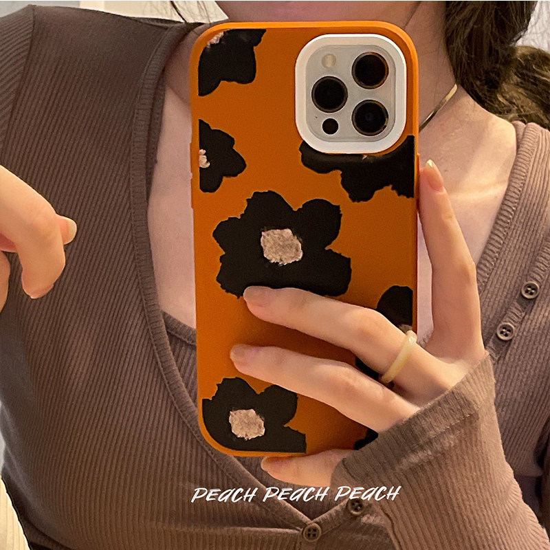 Peach shell lukewarm wind flowers iphone13 mobile phone protective shell suitable for apple 12 11promax protective sleeve x silicone xr female xsmax new 8plus soft shell 7