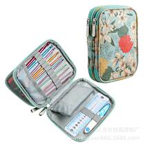 Amazons new crochet short storage bag double-layer zipper knitting crochet bag sweater needle storage bag 03