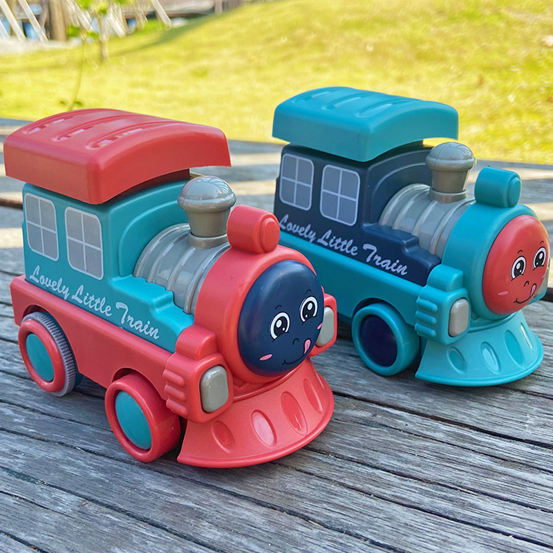 Children press the inertial little train boy 2 baby baby 1 3 year old Yi toy 4 resistant car