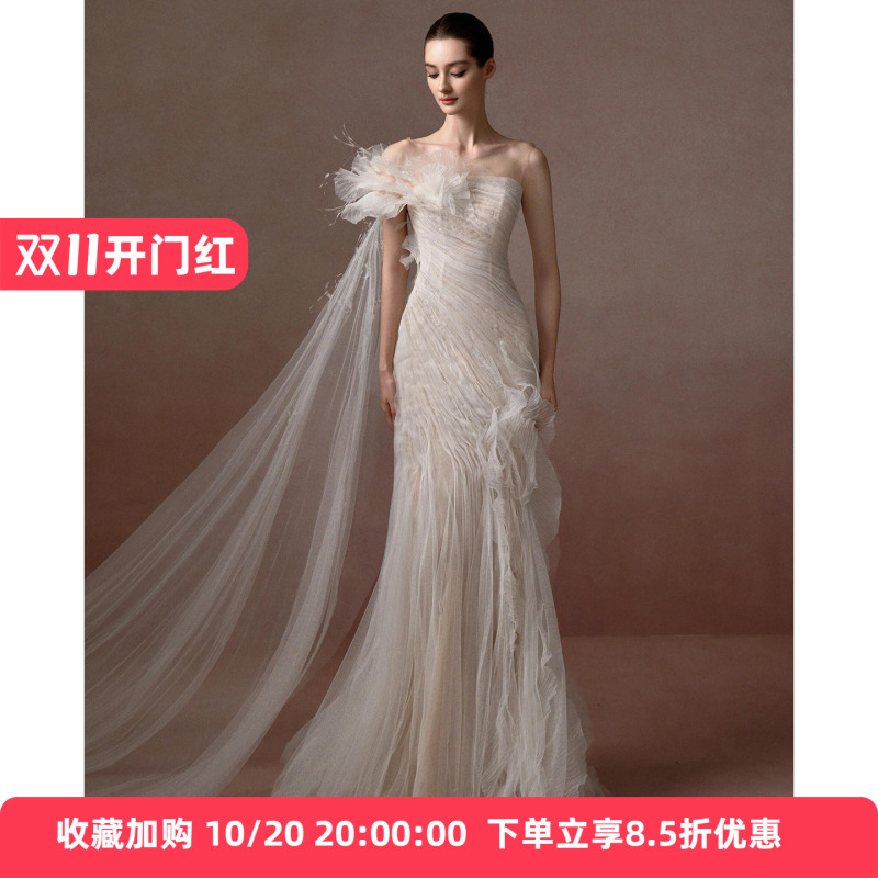 French-Style High-End Light Wedding Dress for Brides 2026 New Classy Ultra-Fairy Fishtail Dress for Reception, Engagement, and Going-Out Dress French-Style High-End Light Wedding Dress for Brides 2026 New Classy Ultra-Fairy Fishtail Dress for Reception, Engagement, and Going-Out Dress