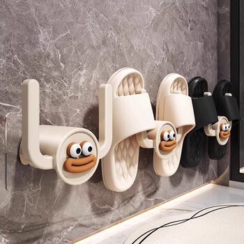 Bathroom Slipper Rack, Toilet Wall Slipper Hook, Drainage Hook, No-Drill Bathroom Shoe Hanging Gadget