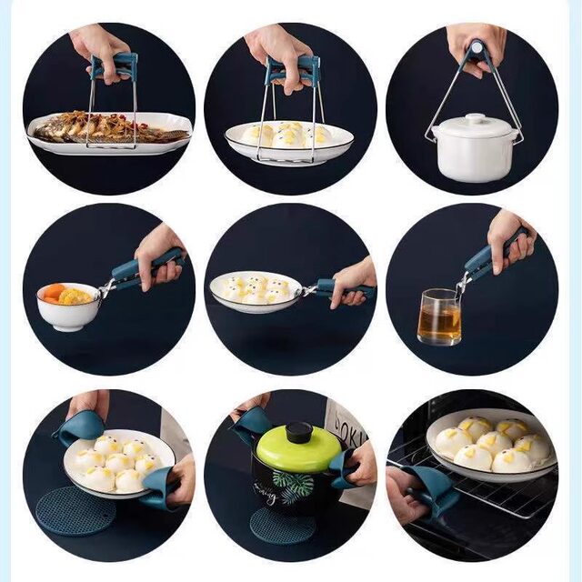 Oven Mittsing Clamp Stainless Steel Bowl Clamp Anti-Slip Clamp Clamp Kitchen Clamp Plate Clamp Steamed Vegetable Insulated Plate Clamp Bowl Artifact