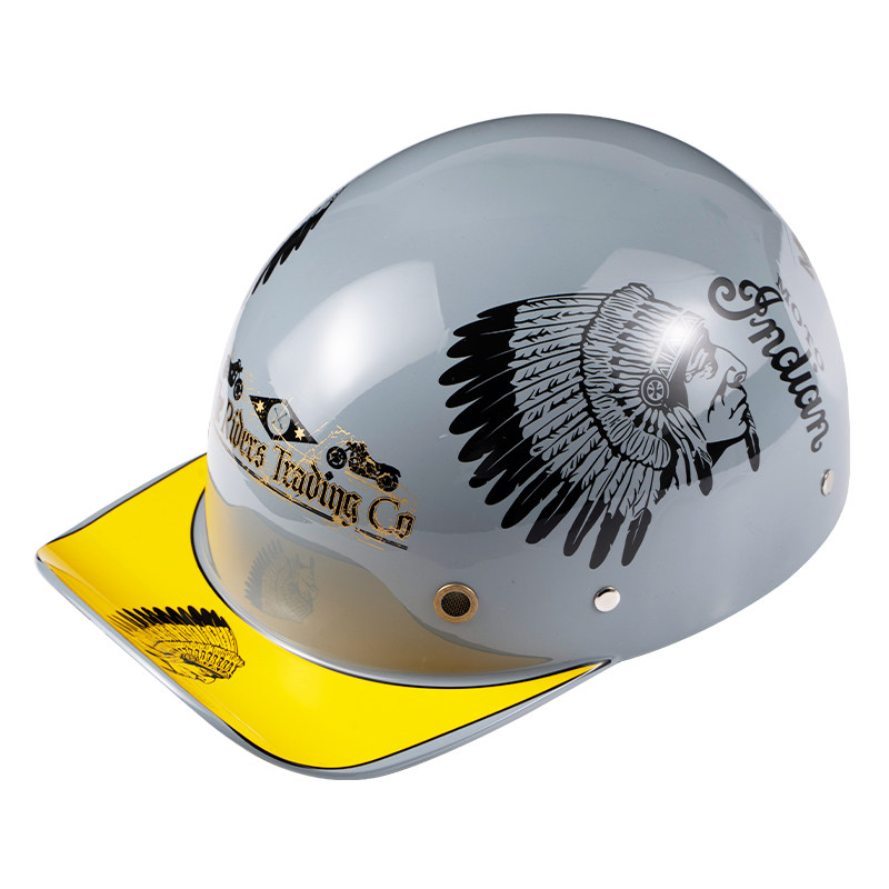 3C certified motorcycle helmet retro half helmet for men and women German style scoop helmet motorcycle Harley lightweight electric vehicle prince helmet - Taobao