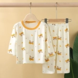 Детская летняя тонкая пижама, детский лонгслив для мальчиков, длина миди