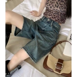 Ретро прямые свободные джинсы, джинсовая юбка, шорты, приталенные тонкие штаны, свободный прямой крой, высокая талия