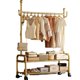 Clothes hanger movable clothes drying rack Clothes rack Floor-standing balcony Bedroom underwear storage rack Household double-layer storage