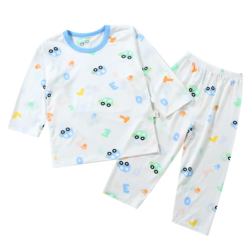 Детская летняя тонкая пижама, детский лонгслив для мальчиков, длина миди