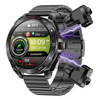 Высокий качество качества с двойным заголовком многофункциональные часы-часы-черные и толстая сталь