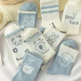 Tide, летние спортивные высококачественные милые носки для школьников, в корейском стиле, средней длины