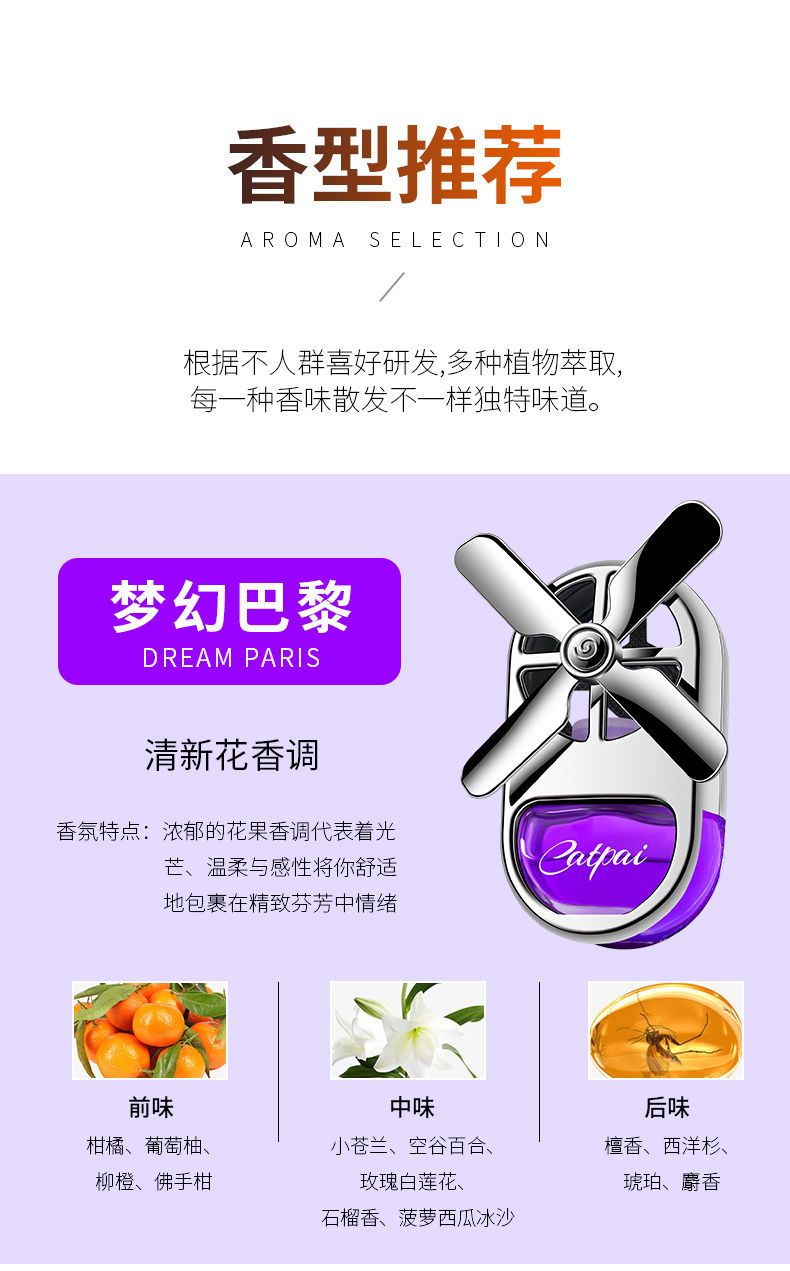 Car Air Freshener for Air Conditioning Vent Fan, Car Perfume Ornament, Interior Decoration Items, Long-Lasting Light Fragrance