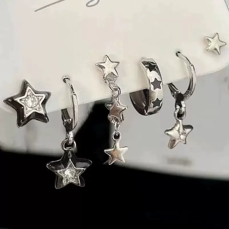 Set with zircon, small design earrings