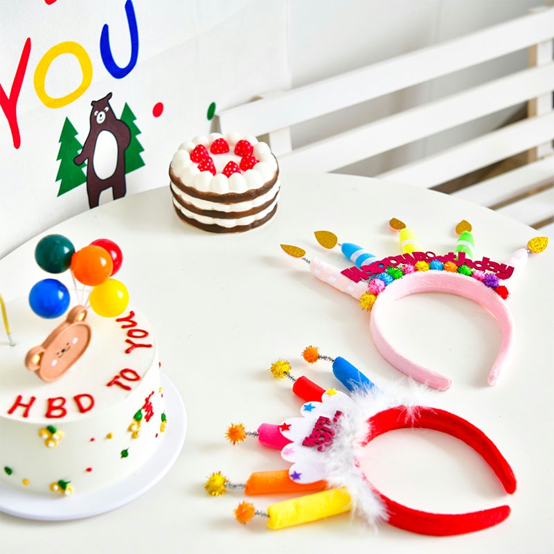 Birthday cake hair hoop net red new hair hoop fairy funny exaggeration Korean ins tide princess style party hair accessories