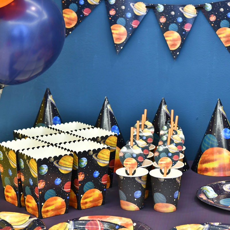 Baby's 1st Birthday Party Dessert Table Disposable Tableware Cake Plate 9 Piece Set of Children's Party Dressing Supplies