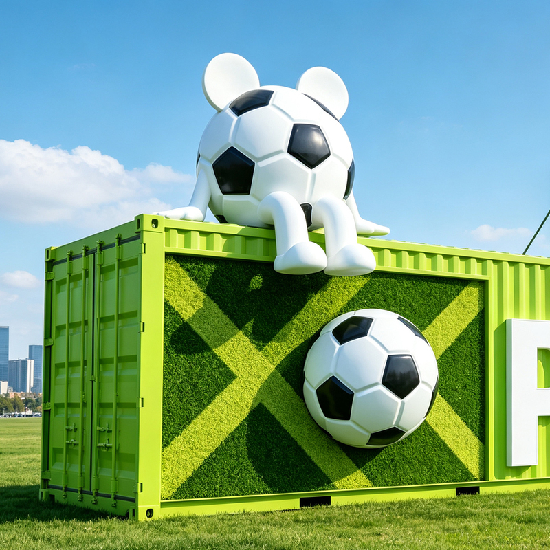 Large-Scale Internet-Famous Realistic Football Figurine Model Sculpture for Schools, Gymnasiums, Parks, Fiberglass Decorative Props and Displays