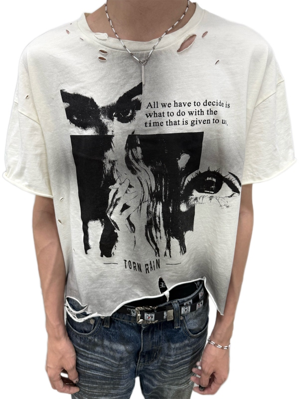 【Torn Rain】26Ss “Smoking Woman” Crew Neck Short Wide Brushed Distressed Heavy-Duty Short Sleeve 【Torn Rain】26Ss “Smoking Woman” Crew Neck Short Wide Brushed Distressed Heavy-Duty Short Sleeve
