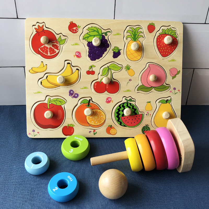 One year old Children's toy laminated Leaf baby can nibble 8 months baby Early education Puzzle Rainbow Sets of laminated Leaf