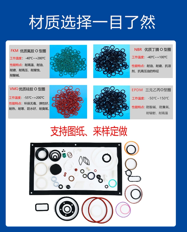Đường kính dây vòng chữ O silicon 2,2 * 6/6,5/7/8/9/10/11/12/13/14/15/16/17/18/20 phớt xi lanh thủy lực