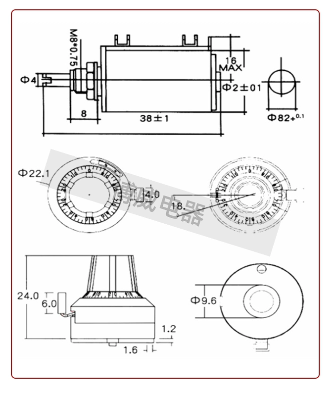 Thiết bị đầu cuối hàn không dây WXD3-13-2W chiết áp dây quấn nhiều vòng chính xác 1K 2.2K 4.7K 10K núm