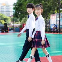 School uniforms for primary and middle school students to serve new products Spring and autumn season shirts skirts three sets of English Breeze Kindergarten Garden Clothes