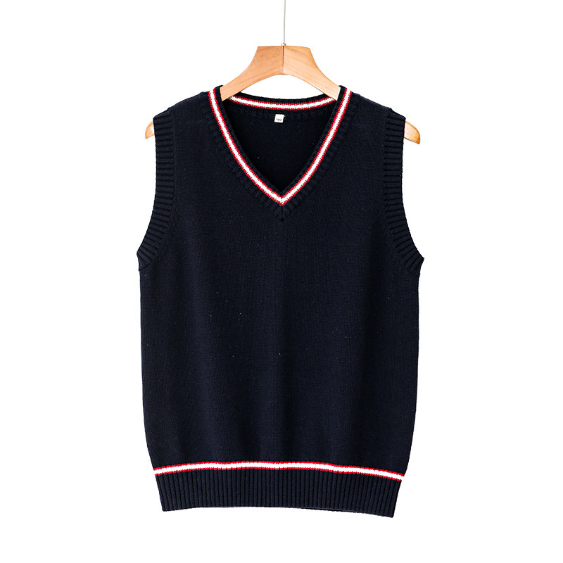 2021 primary and middle school students school uniforms knitted waistcoat sweater vest new pint kindergarten garden suit teacher clothes graduation suit