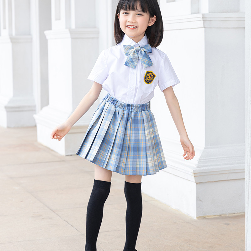 2021 new primary and secondary school uniforms British college style class uniforms kindergarten garden uniforms parent-child JK uniforms plaid skirt