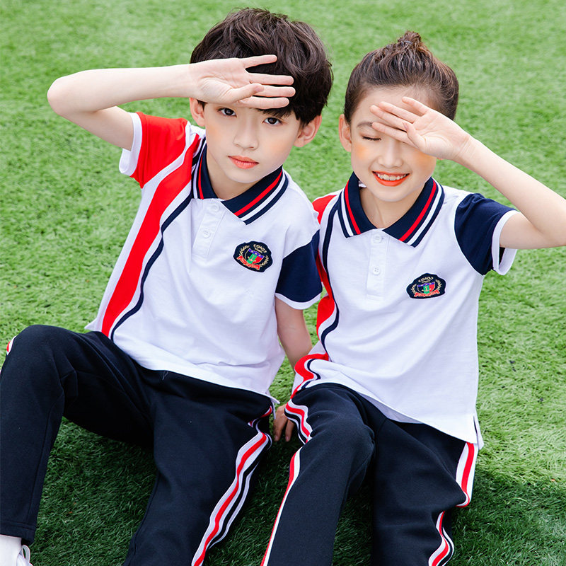 School uniforms for primary and middle school students in summer clothing 2021 New products Kindergarten Garden uniforms Summer Camp Games Banserve customizable badges